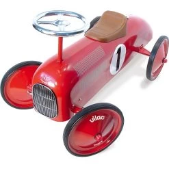 Vilac Porteur Voiture Vintage En Métal Rouge