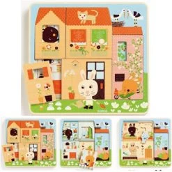 Djeco Puzzle 3 Niveaux : Cottage Des Lapins