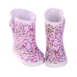 Vêtements Pour Poupée De 42 à 50 Cm : Bottes De Pluie à Fleurs