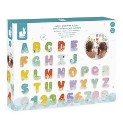 Janod Jouet Pour Le Bain : Lettres Et Chiffres Du Bain