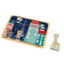 Janod Puzzle D'encastrement 5 Pièces Chunky : Sophie La Girafe