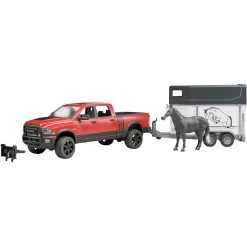 Bruder Véhicule Pick-up Power Wagon 2500 Ram Avec Van Et Cheval