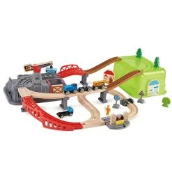 Hape Coffret De Trains 2 En 1 - Construis Ta Ville