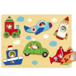 Djeco Puzzle 6 Pièces à Encastrer : Coucou-vroum