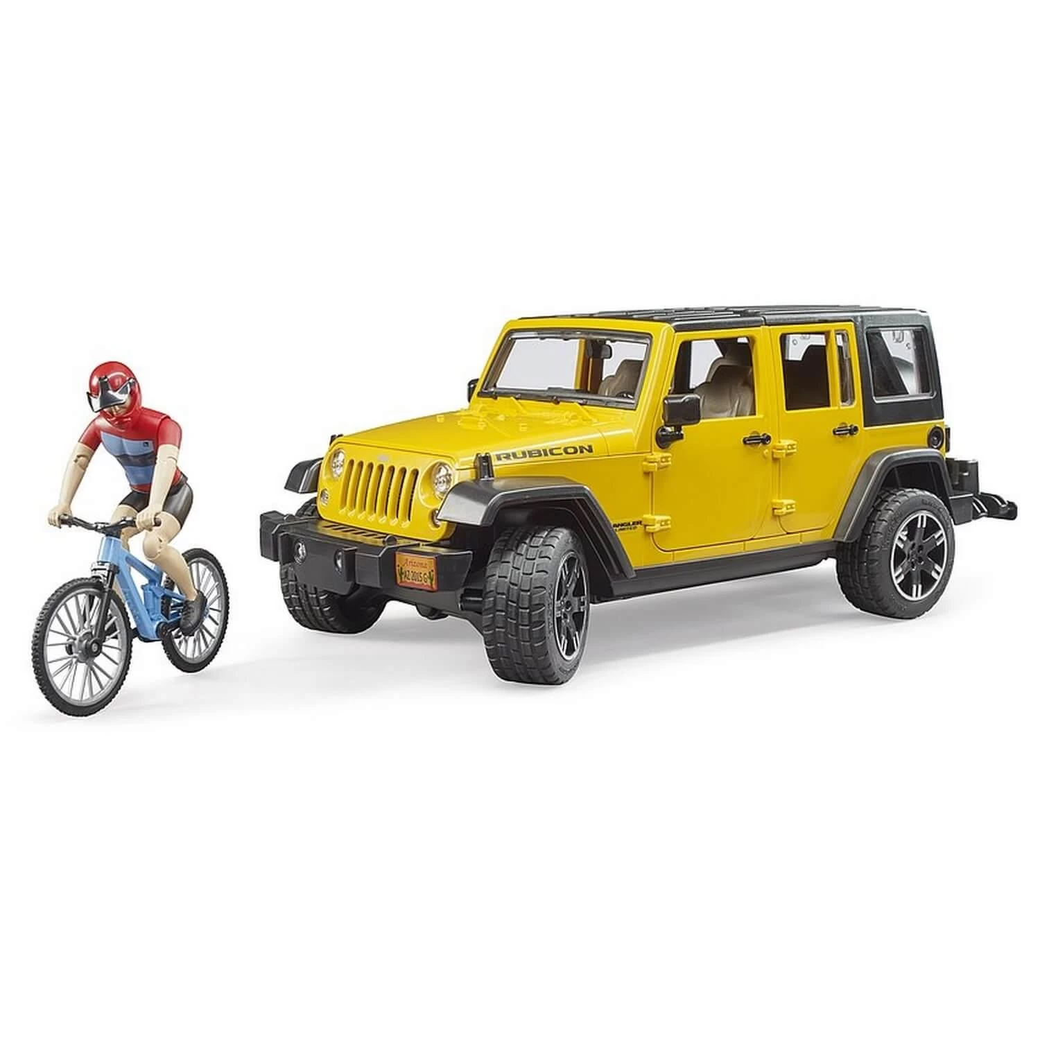 Bruder Jeep Wrangler Rubicon Avec Cycliste Et Vélo Tout Terrain 1 Bruder Jeep Wrangler Rubicon Avec Cycliste Et Vélo Tout Terrain