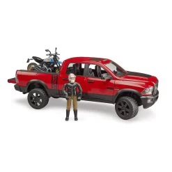 Bruder Véhicule Pick-up RAM 2500 Power Wagon Avec Ducati Desert Sled Et Co