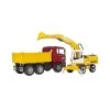 Bruder Camion Benne Man Avec Pelleteuse Liebherr