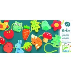 Djeco Perles En Bois 16 Perles Jardin
