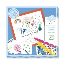 Djeco Coffret Coloriage Et Stickers : Les Petits Monstres