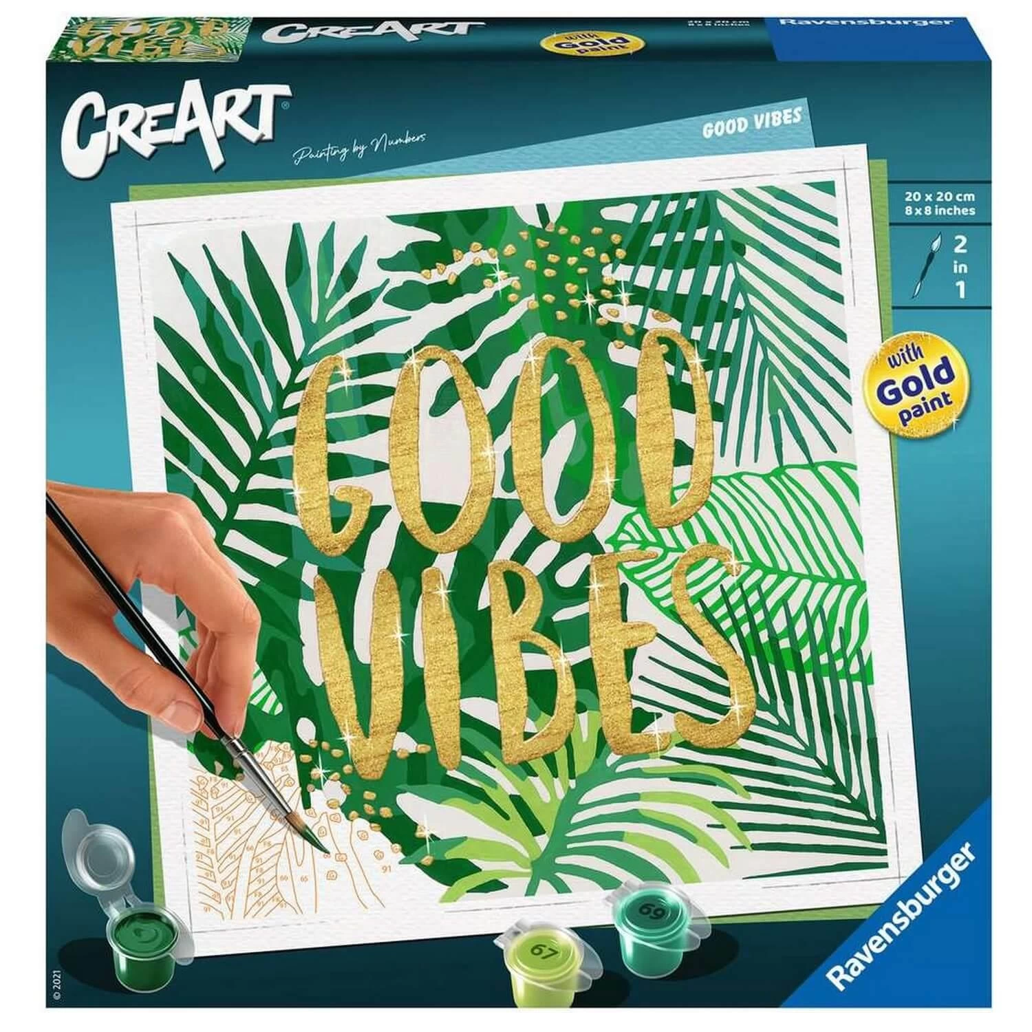 Ravensburger CreArt Peinture Au Numéro : Carré - Good Vibes 1 Ravensburger CreArt Peinture Au Numéro : Carré - Good Vibes