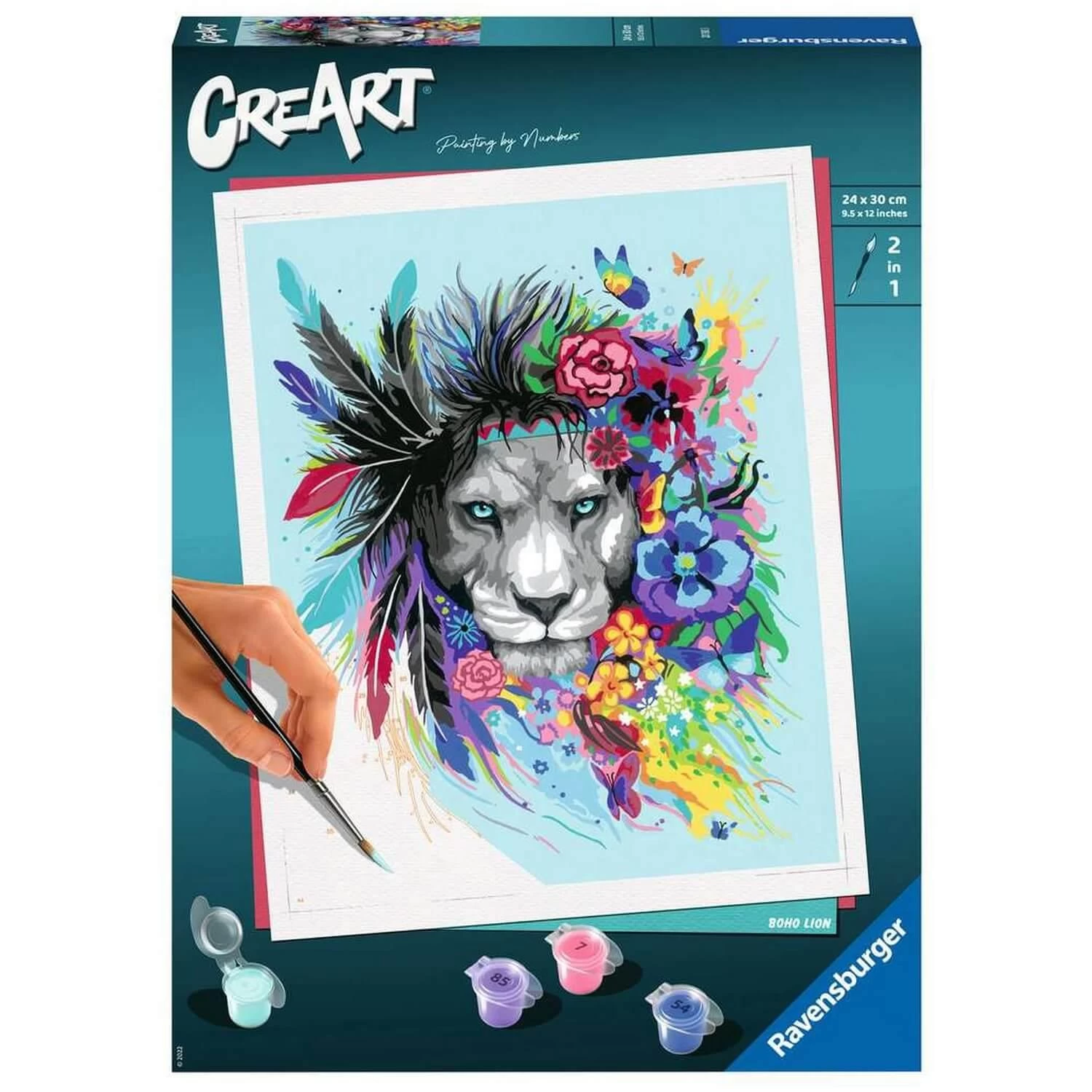 Ravensburger CreArt Peinture Au Numéro : Grand Format : Boho Lion 1 Ravensburger CreArt Peinture Au Numéro : Grand Format : Boho Lion