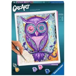 Ravensburger CreArt Peinture Au Numéro : Grand Format : Hibou Rêveur