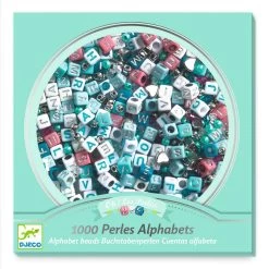 Djeco Coffret Perles Alphabet, Argent