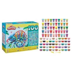 Hasbro Coffret Pâte à Modeler Play-Doh : WOW 100 Pots De Couleurs