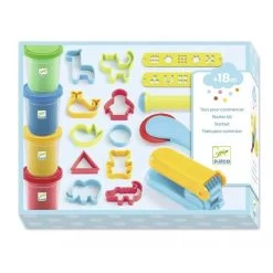 Djeco Kit De Pâte à Modeler : 4 Pots Et 15 Outils