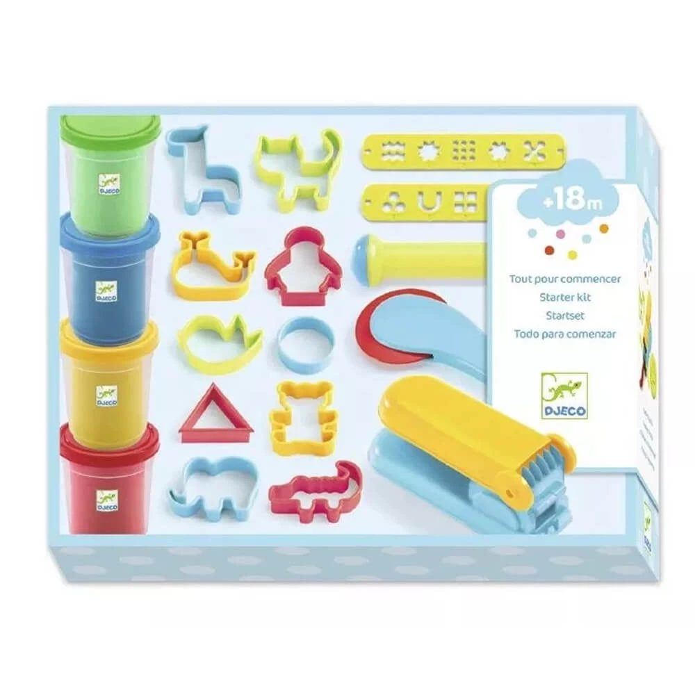 Djeco Kit De Pâte à Modeler : 4 Pots Et 15 Outils 1 Djeco Kit De Pâte à Modeler : 4 Pots Et 15 Outils