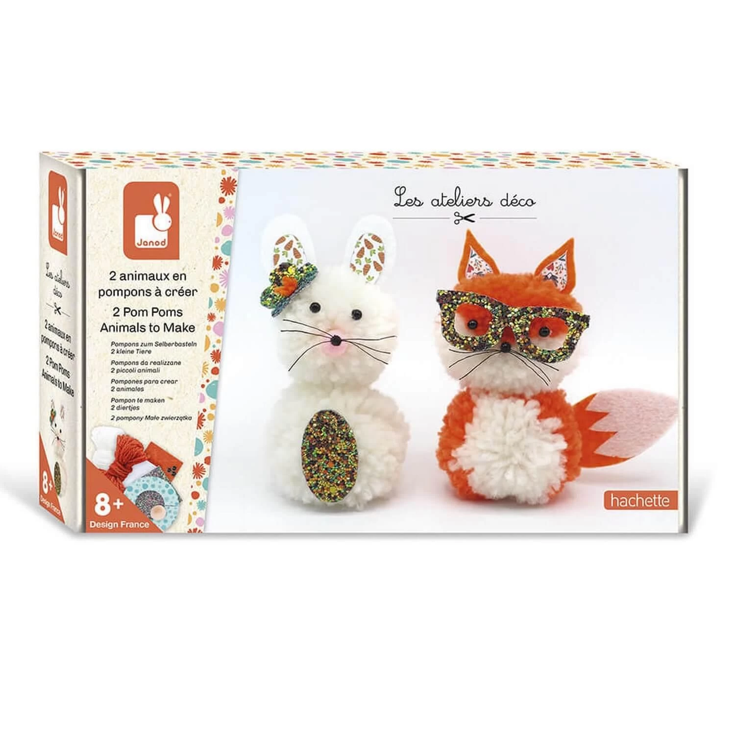 Janod Kit Créatif : Pompons 2 Petits Animaux 1 Janod Kit Créatif : Pompons 2 Petits Animaux