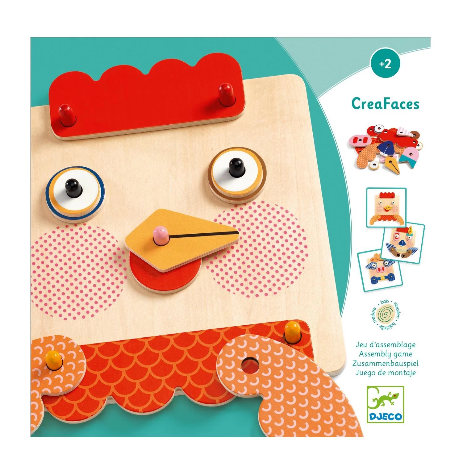 Djeco Jeu D'assemblage En Bois : CreaFaces 1 Djeco Jeu D'assemblage En Bois : CreaFaces