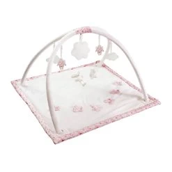 Trousselier Tapis D'éveil Musical Carré Ivoire : Fleurs Roses Mouton Et Lapin