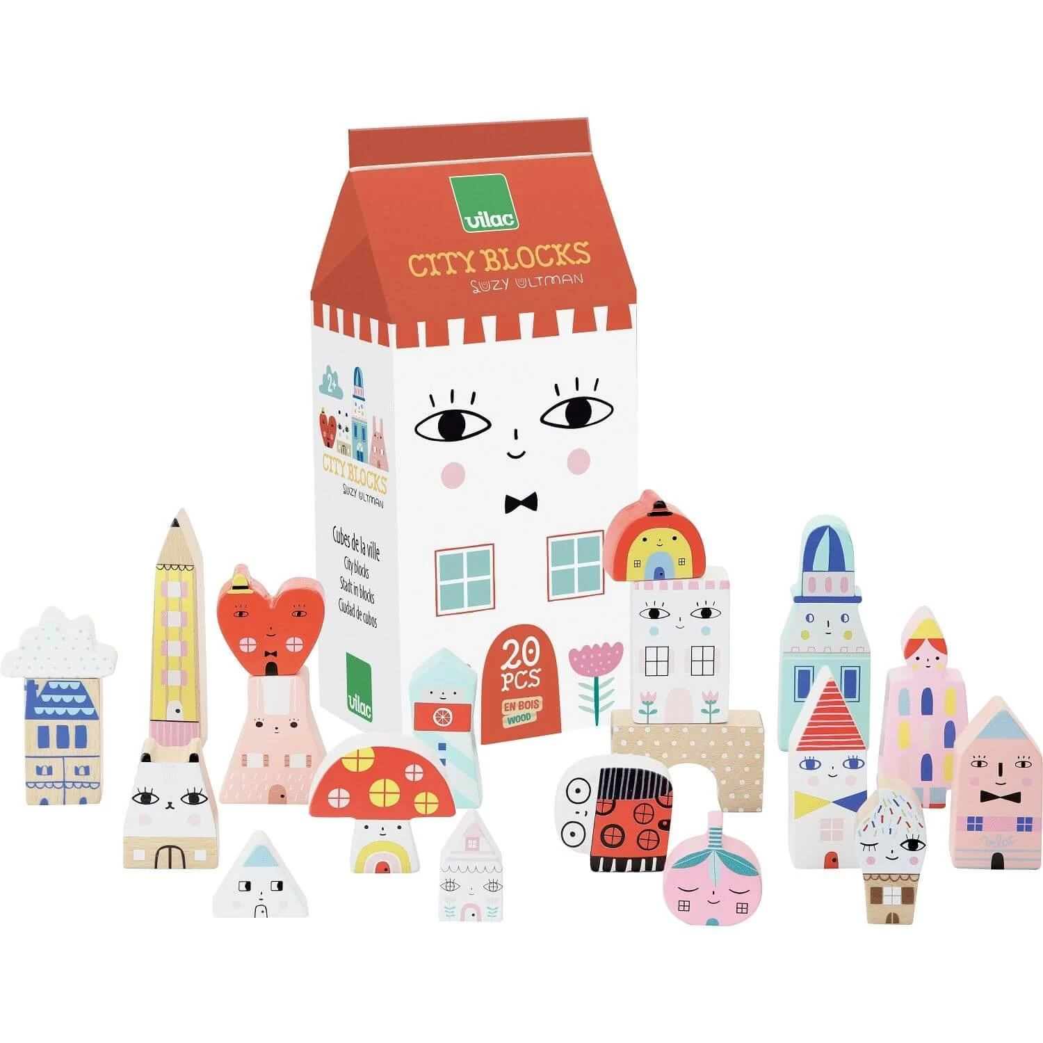Vilac Cubes En Bois : Tiny City Suzy Ultman 1 Vilac Cubes En Bois : Tiny City Suzy Ultman
