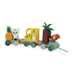 Janod Jouet à Tirer En Bois Tropik :Train Tropical