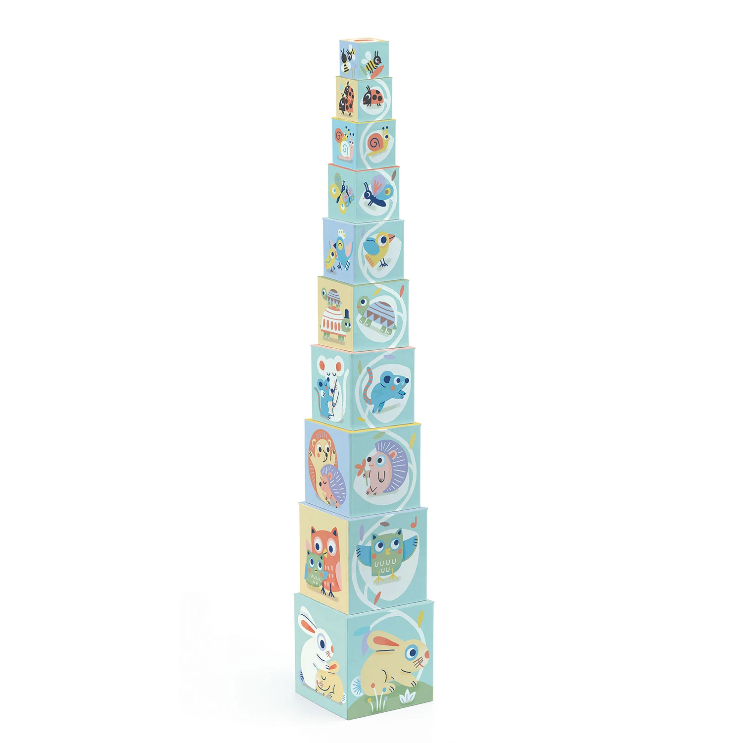 Djeco Pyramide 10 Cubes Cigogne : Baby Bloki 1 Djeco Pyramide 10 Cubes Cigogne : Baby Bloki