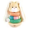 Hape Lapin Avec Anneaux à Empiler En Bois Et Tissu