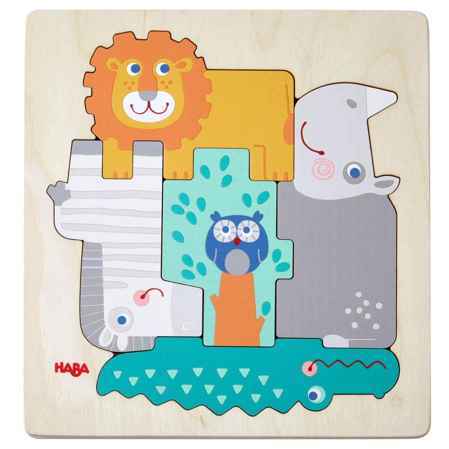 Haba Puzzle En Bois 5 Pièces : Dans La Jungle 1 Haba Puzzle En Bois 5 Pièces : Dans La Jungle