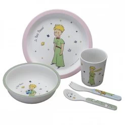 Coffret Vaisselle Le Petit Prince : 5 Pièces : Rose