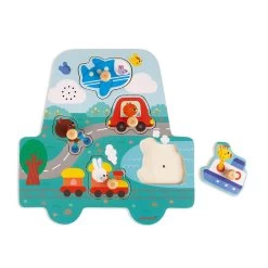 Janod Puzzle Musical : Les Petits Bolides