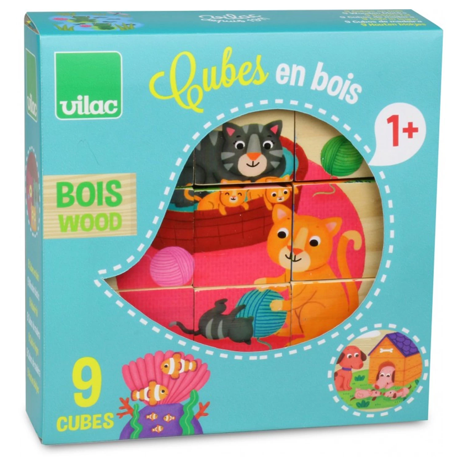 Vilac Puzzle 9 Cubes En Bois Animaux 1 Vilac Puzzle 9 Cubes En Bois Animaux