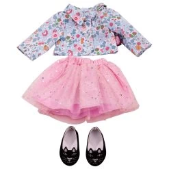 Ensemble Pour Poupée De 45 à 50 Cm : Fleurs Et Paillettes