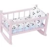 Lit Bercelonnette En Bois Laqué Rose Panda (40 Cm)