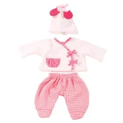 Vêtement Pour Poupée De 30 à 33 Cm : Ensemble De Nuit Avec Bonnet Blanc