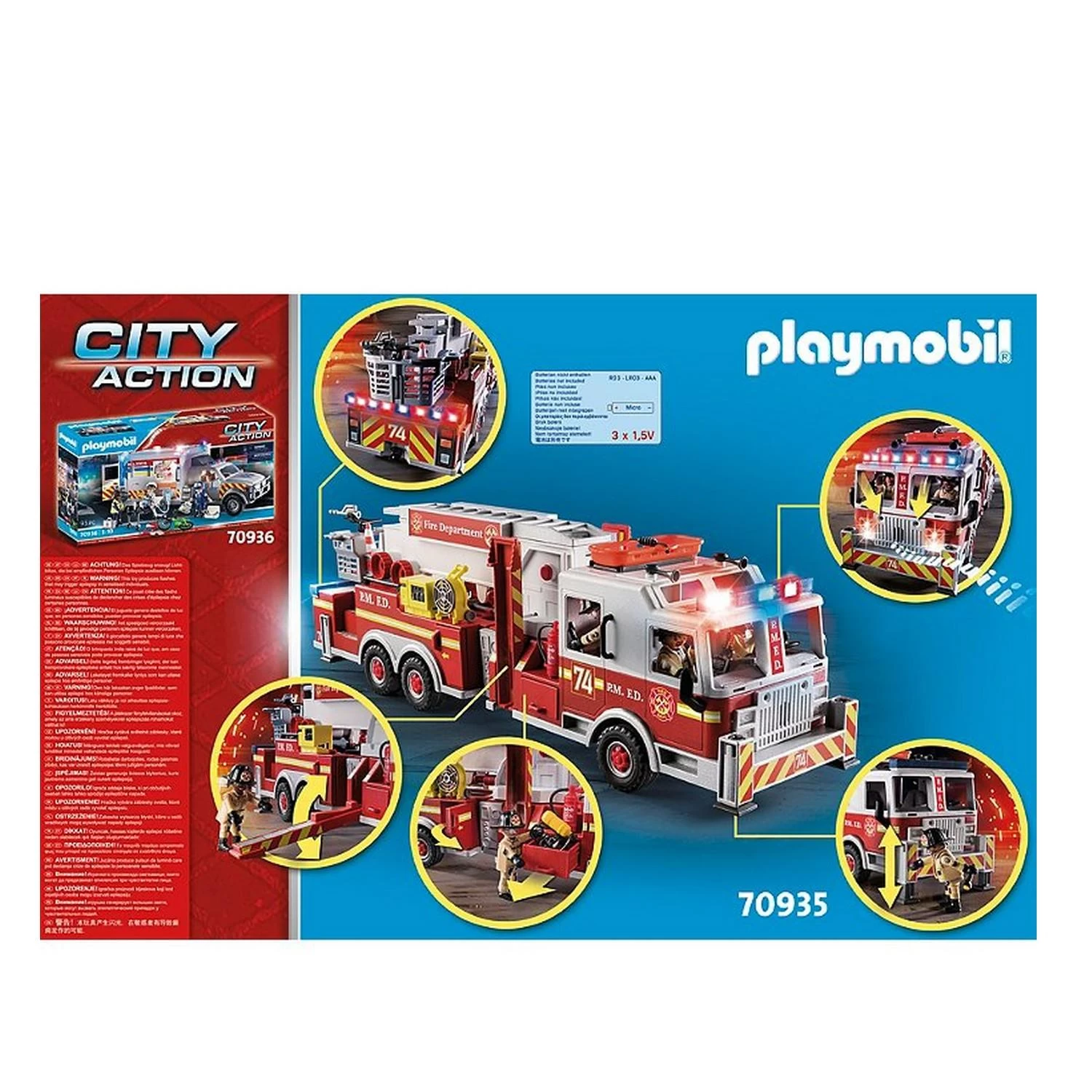 Playmobil 70935 City Action : Camion De Pompiers Avec échelle 2 Playmobil 70935 City Action : Camion De Pompiers Avec échelle – Image 2