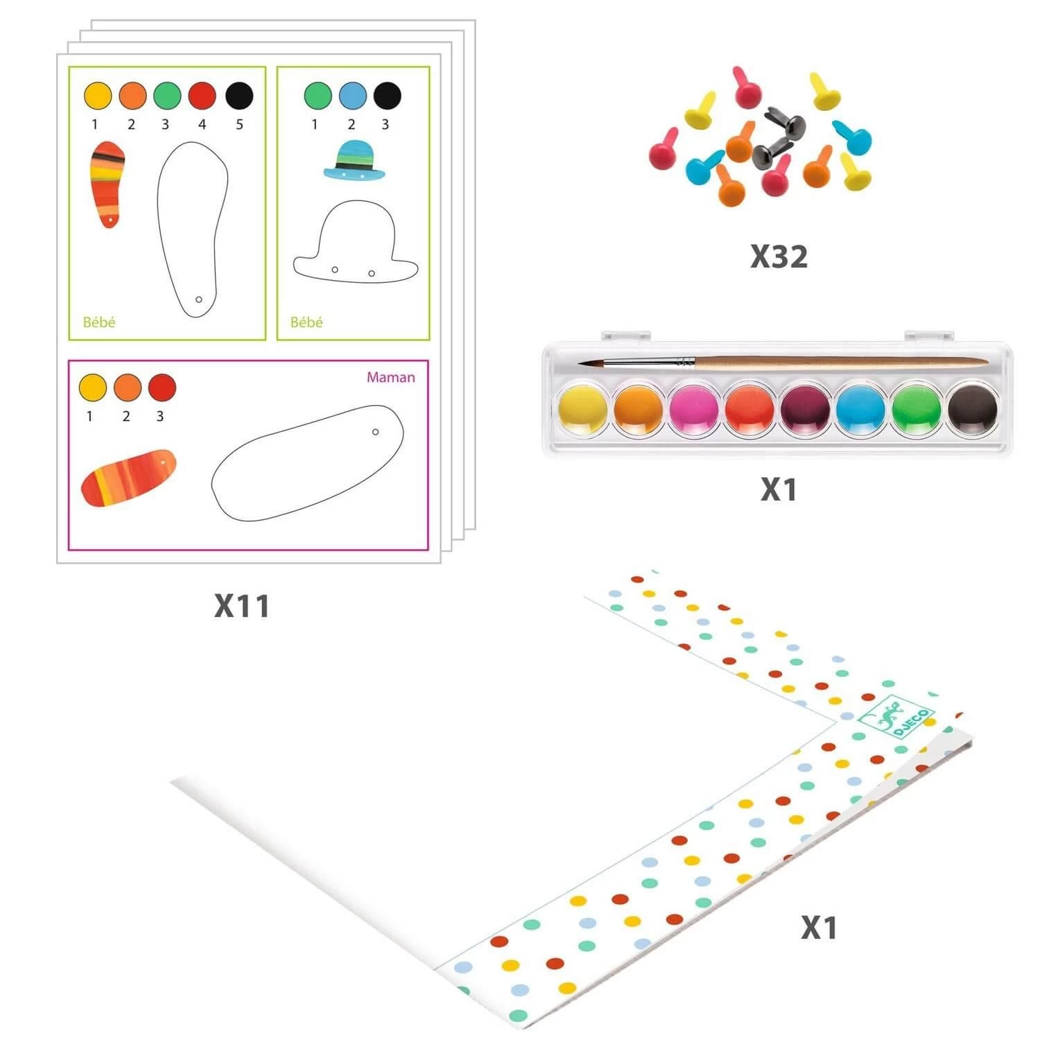 Djeco Coffret De Peinture : La Famille Renard 2 Djeco Coffret De Peinture : La Famille Renard – Image 2