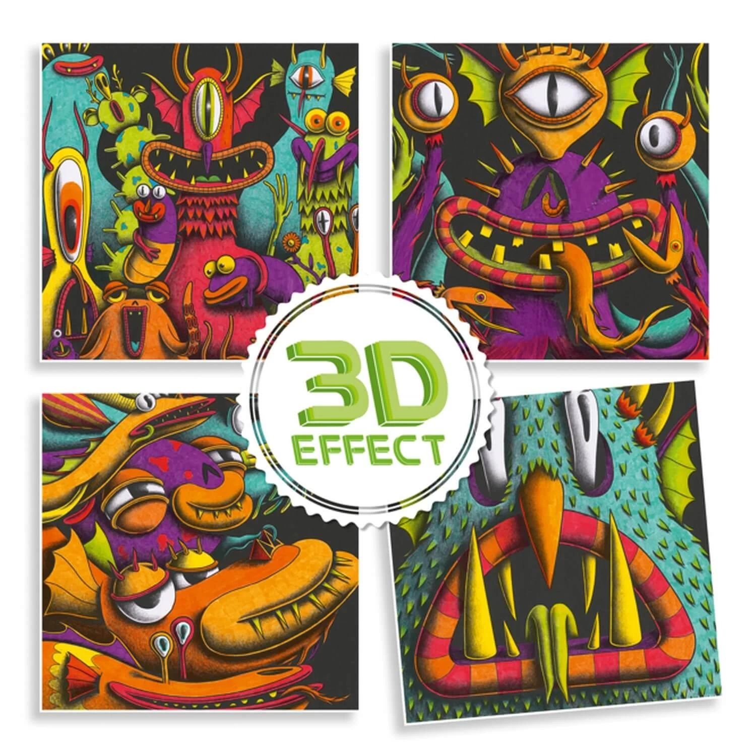 Djeco Coloriage 3D : Funny Freaks 2 Djeco Coloriage 3D : Funny Freaks – Image 2