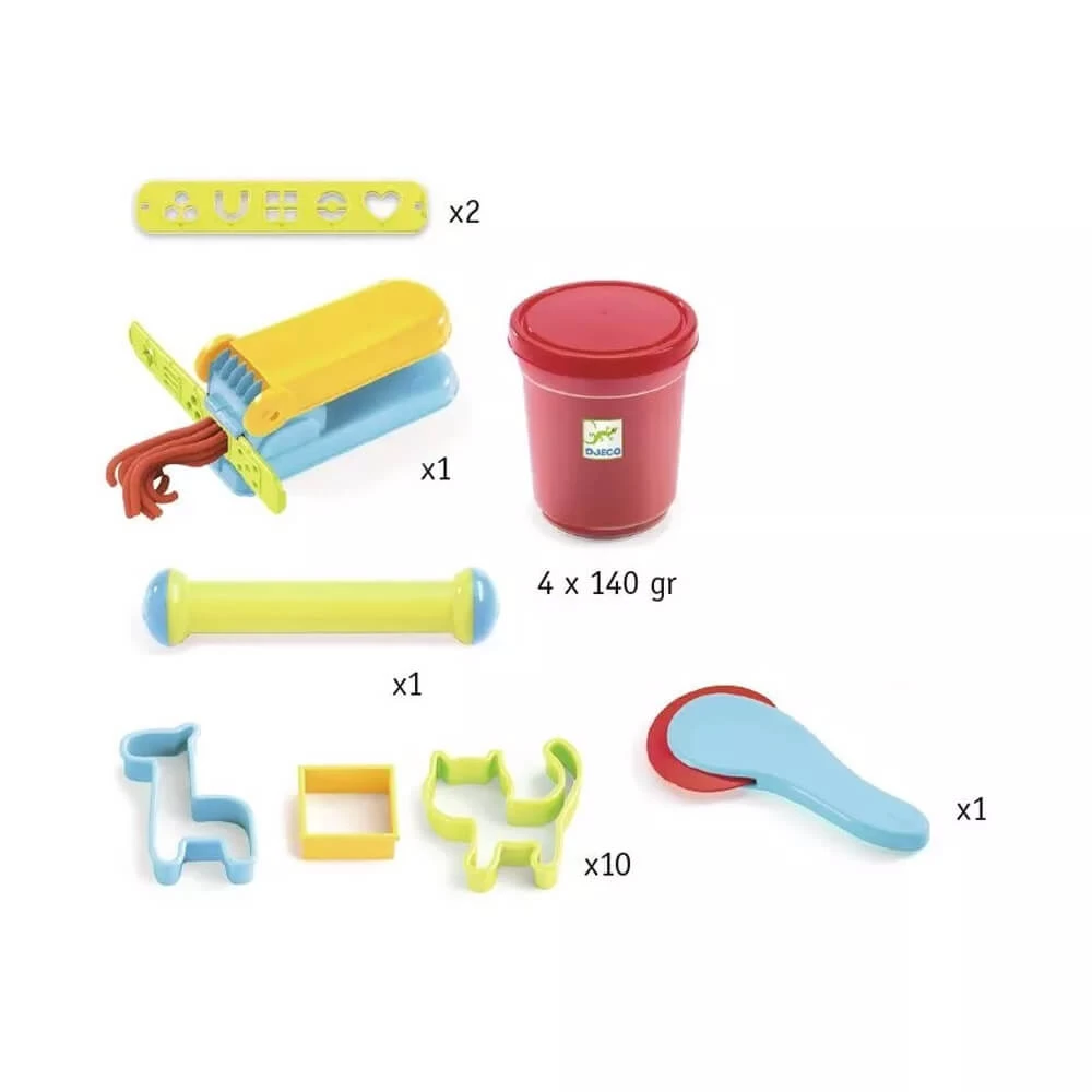 Djeco Kit De Pâte à Modeler : 4 Pots Et 15 Outils 2 Djeco Kit De Pâte à Modeler : 4 Pots Et 15 Outils – Image 2