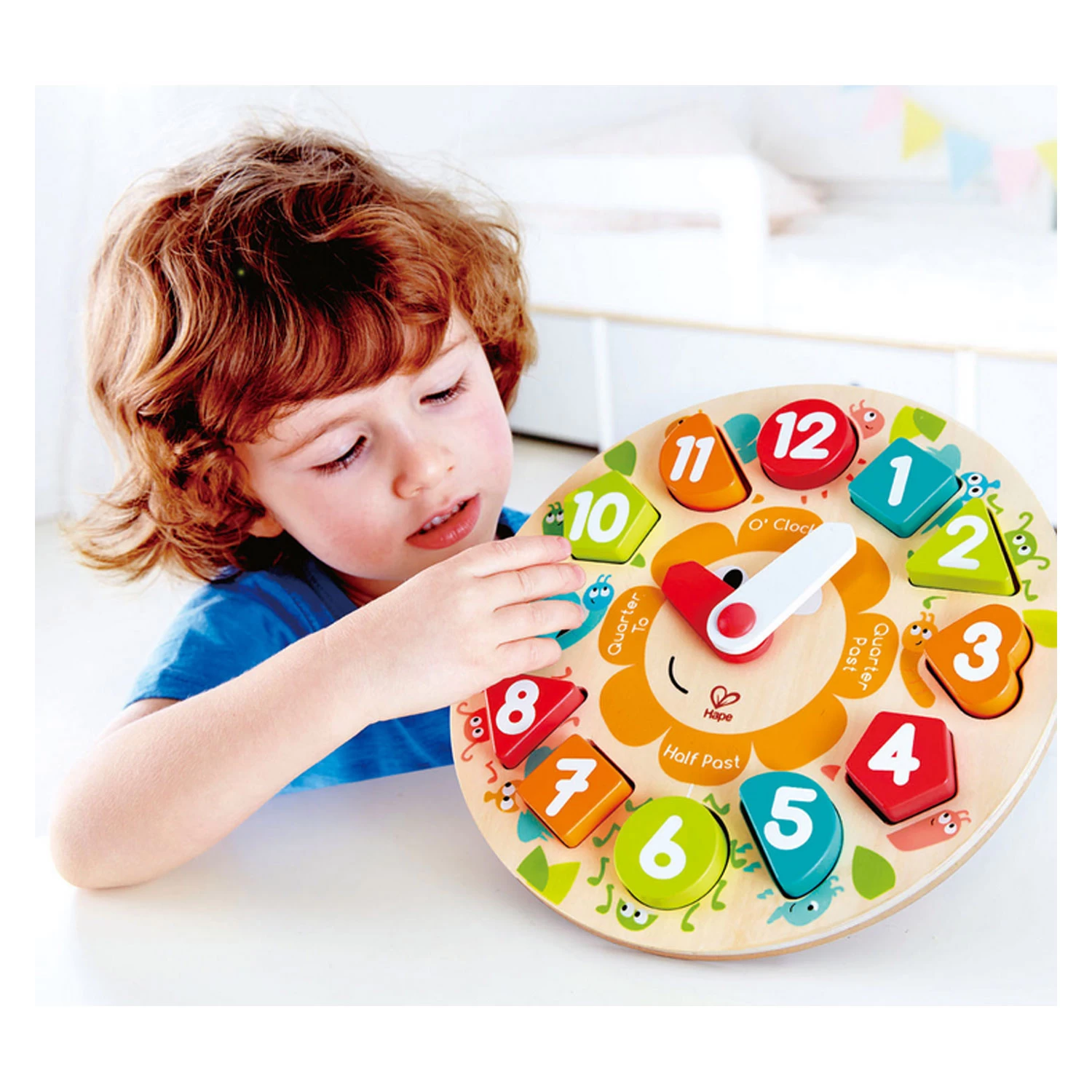 Hape Encastrement En Bois : Horloge Chunky 2 Hape Encastrement En Bois : Horloge Chunky – Image 2