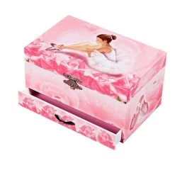 Trousselier Boîte à Bijoux Musicale Phosphorescente : Ballerine Rose