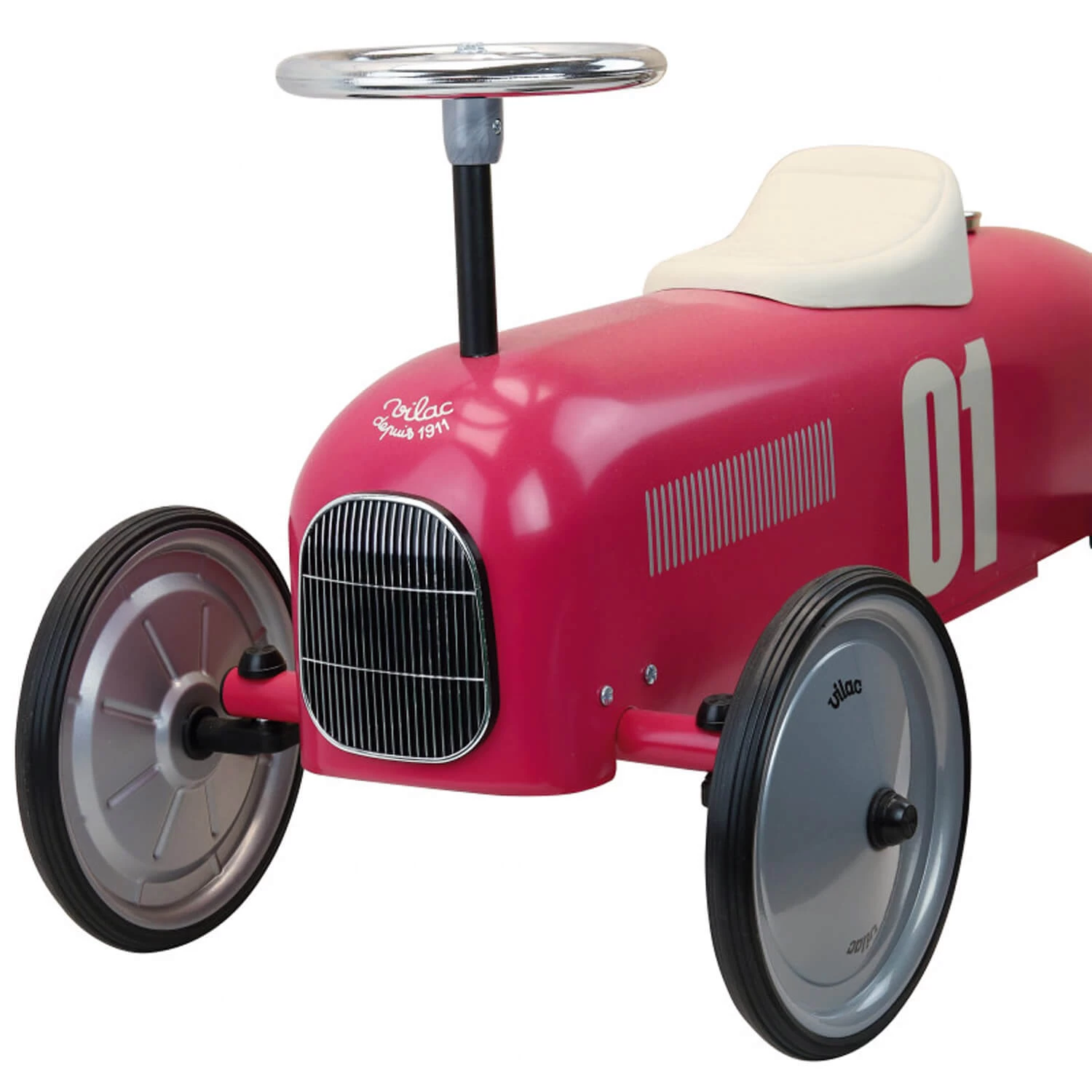 Vilac Porteur Voiture Vintage : Framboise 2 Vilac Porteur Voiture Vintage : Framboise – Image 2