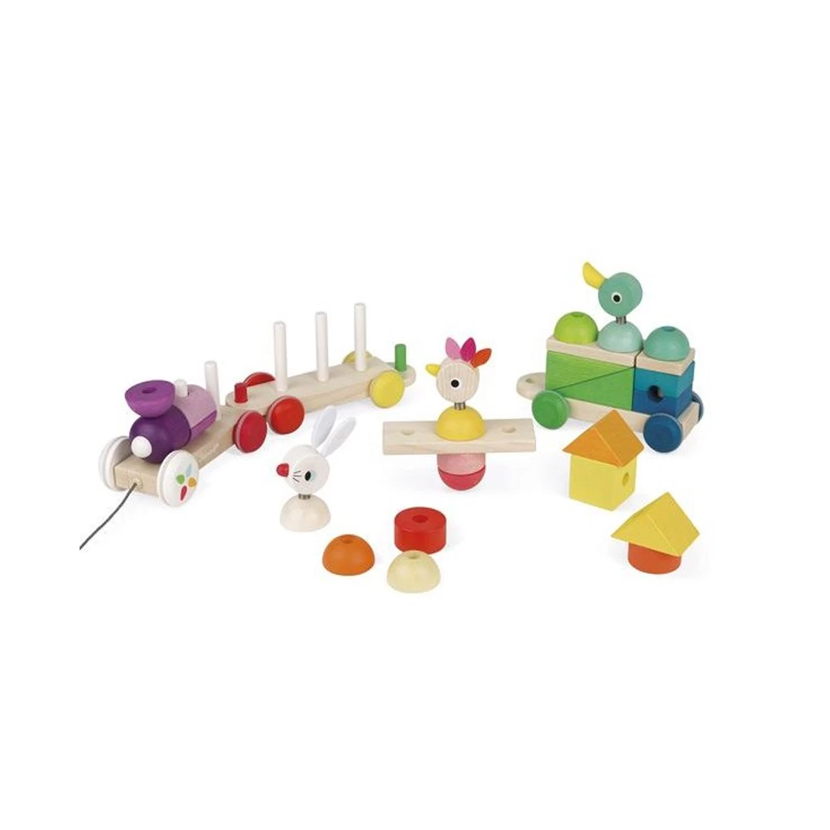 Janod Train Géant Multicolor - Zigolos 2 Janod Train Géant Multicolor - Zigolos – Image 2