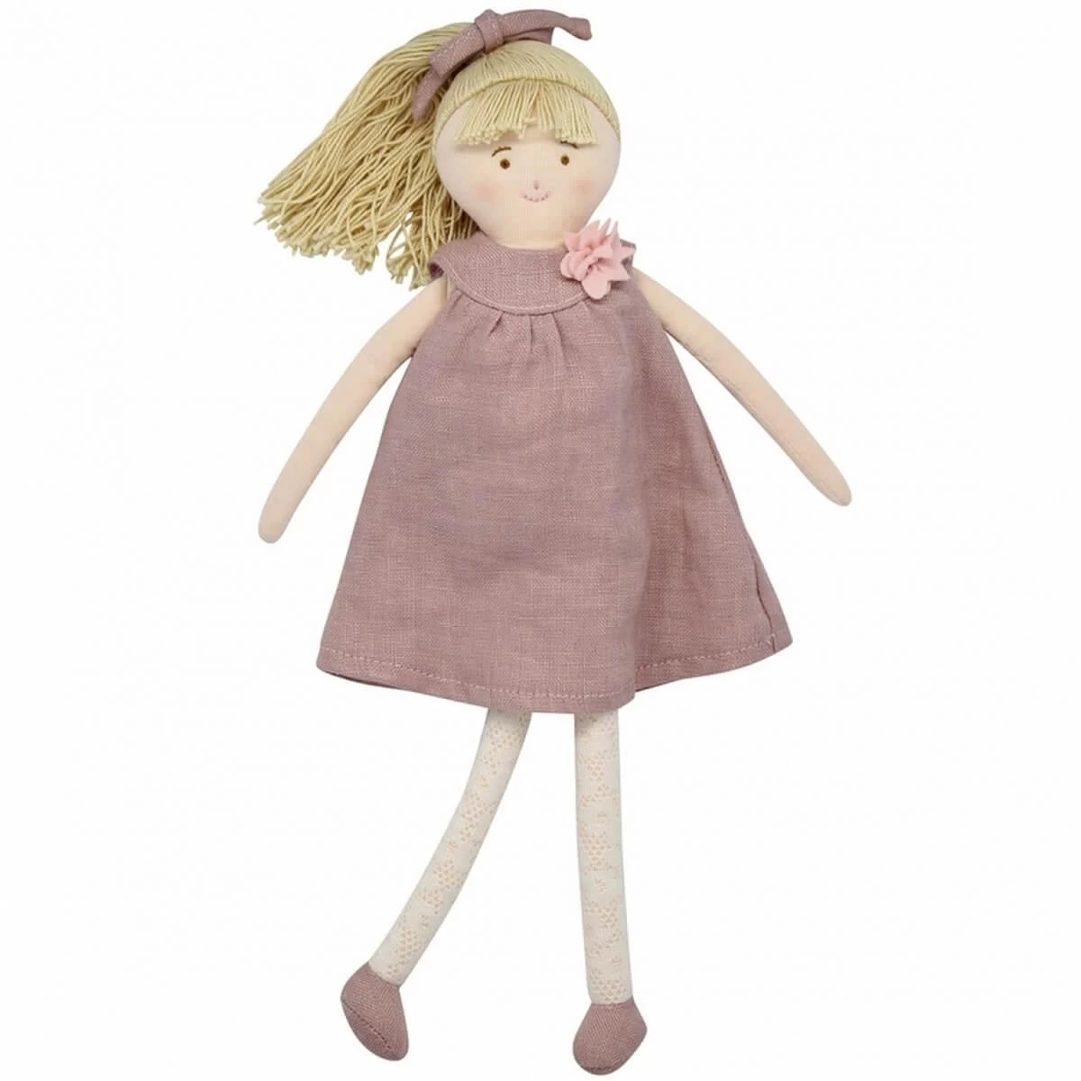 Trousselier Poupée Robe Lin Vieux Rose 30cm 2 Trousselier Poupée Robe Lin Vieux Rose 30cm – Image 2