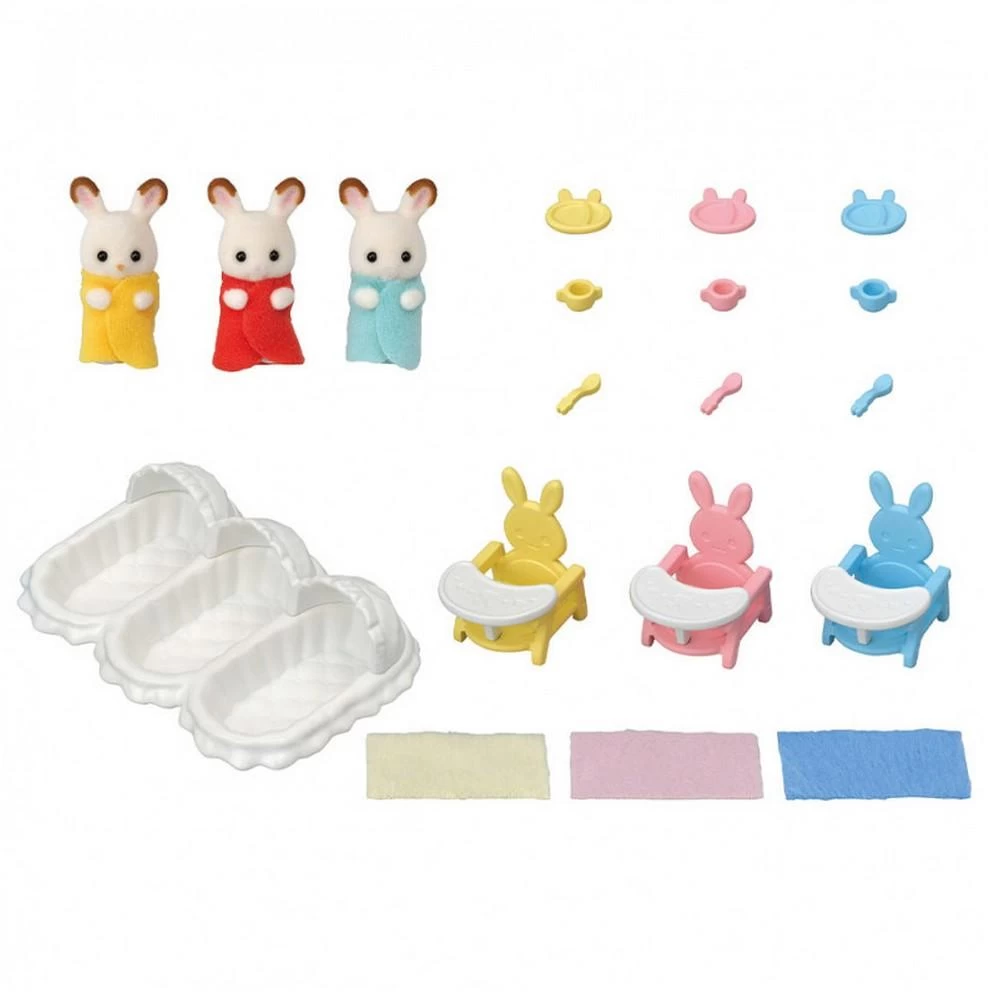 Sylvanian Families 5532 : Les Triplés Lapin Chocolat Et Accessoires Puériculture 2 Sylvanian Families 5532 : Les Triplés Lapin Chocolat Et Accessoires Puériculture – Image 2