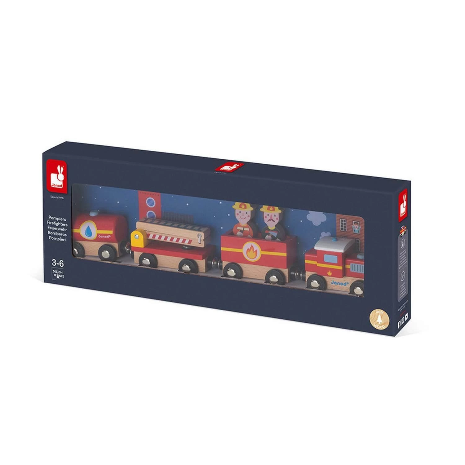 Janod Train Pompiers En Bois - Story 2 Janod Train Pompiers En Bois - Story – Image 2