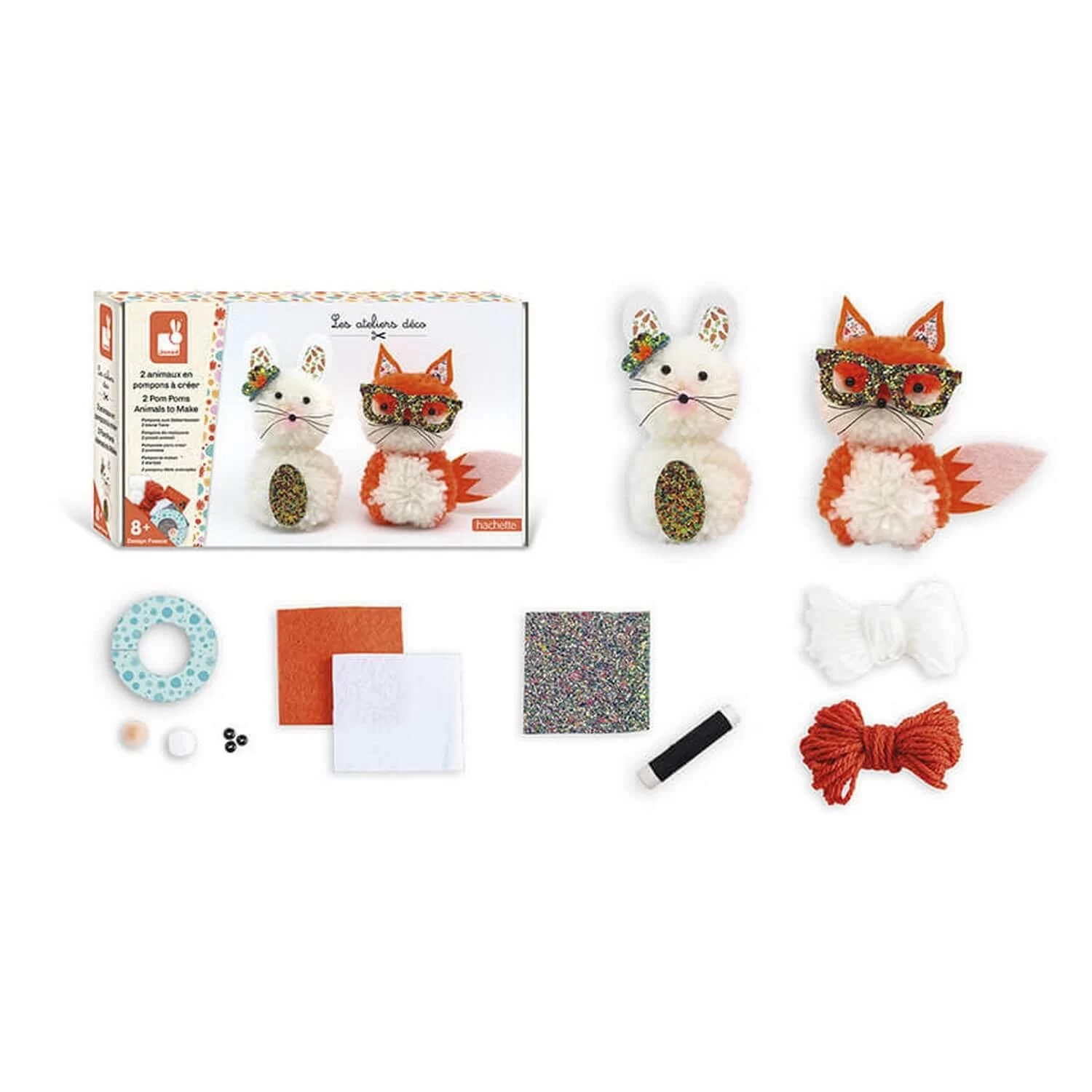 Janod Kit Créatif : Pompons 2 Petits Animaux 3 Janod Kit Créatif : Pompons 2 Petits Animaux – Image 3
