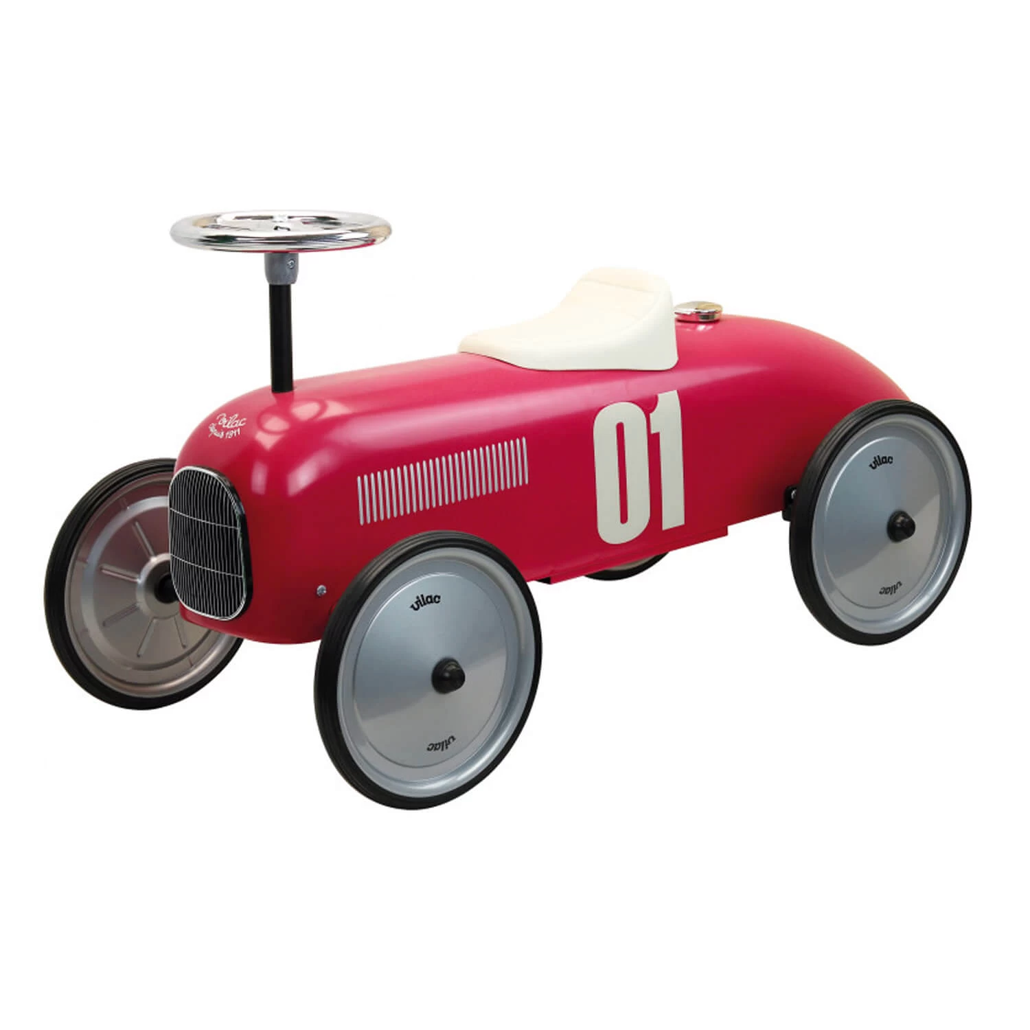 Vilac Porteur Voiture Vintage : Framboise 4 Vilac Porteur Voiture Vintage : Framboise – Image 4