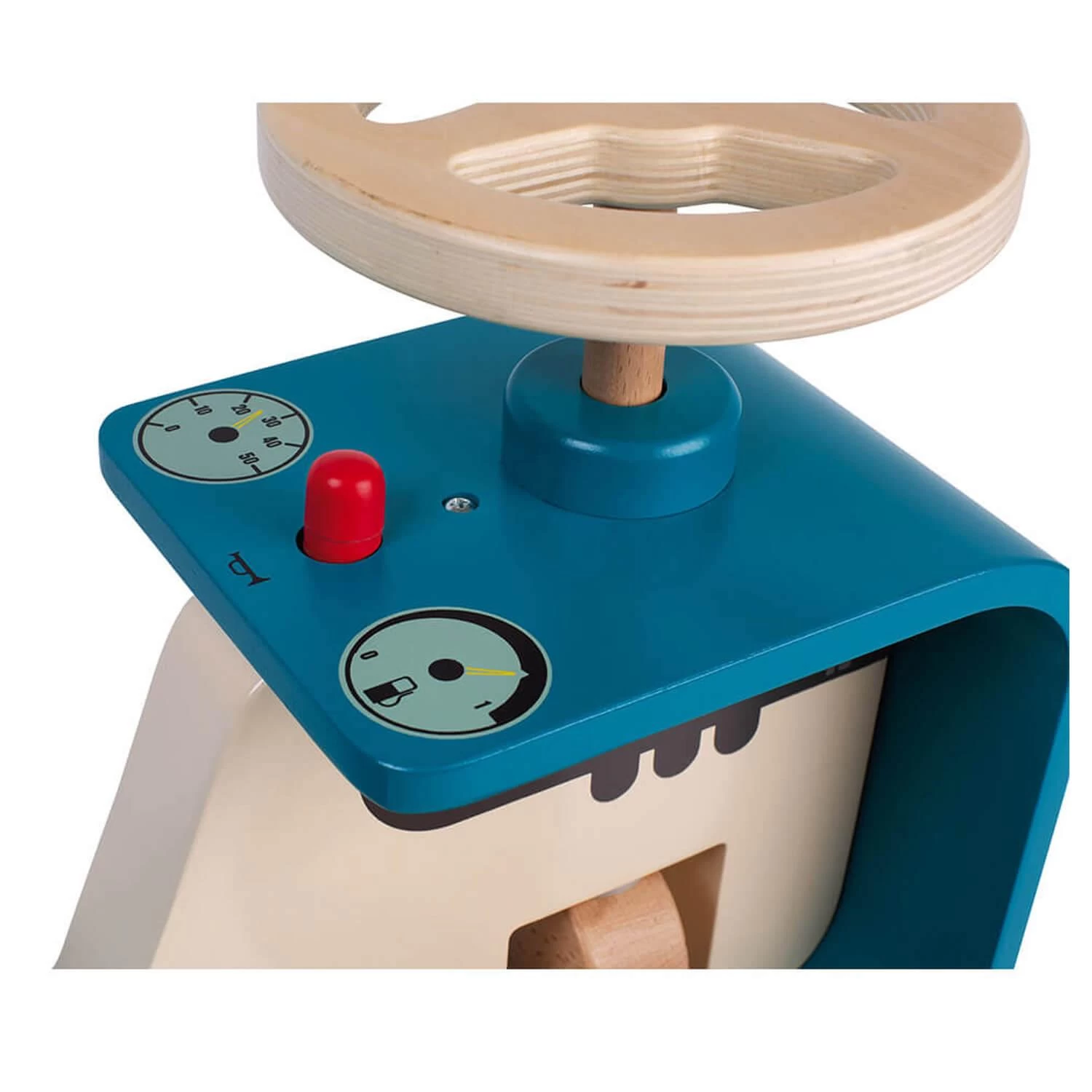 Janod Porteur Tracteur En Bois : Bleu 4 Janod Porteur Tracteur En Bois : Bleu – Image 4