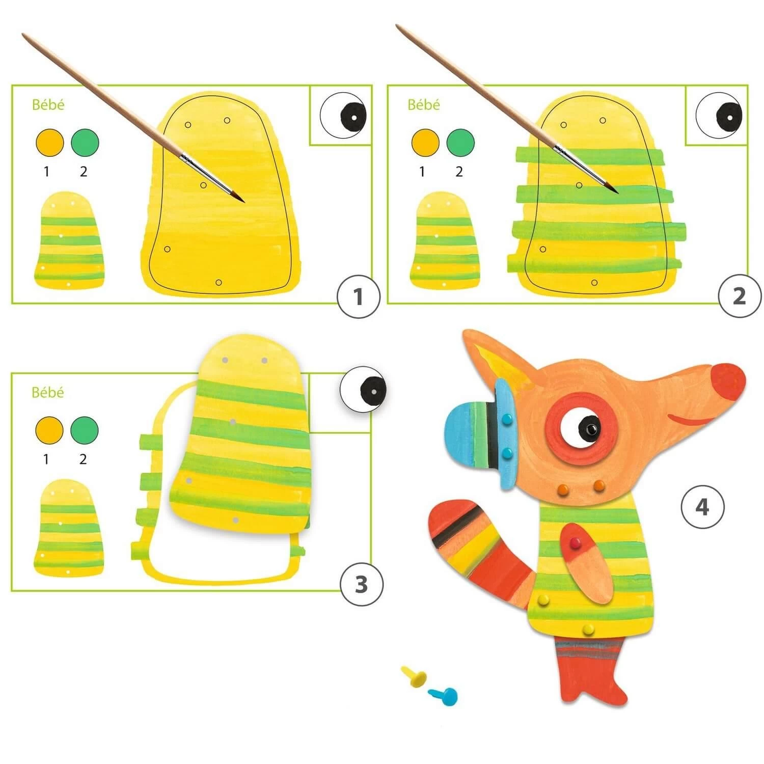 Djeco Coffret De Peinture : La Famille Renard 4 Djeco Coffret De Peinture : La Famille Renard – Image 4