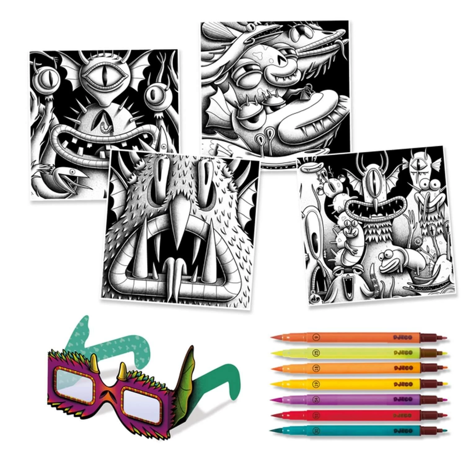 Djeco Coloriage 3D : Funny Freaks 4 Djeco Coloriage 3D : Funny Freaks – Image 4